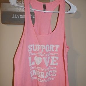 Pink Support our troops Tank